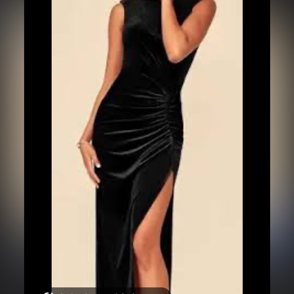 Veronica Beard silk velvet Elegant Black ruched Maxi sleeveless Dress romantic - Picture 3 of 15